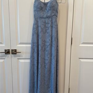 Azazie Blue Floral Maxi Dress